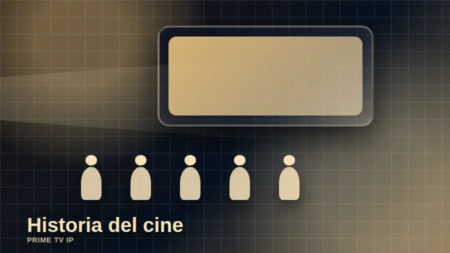 Sala de cine ilustrada con proyector y butacas para hablar de evolución cinematográfica