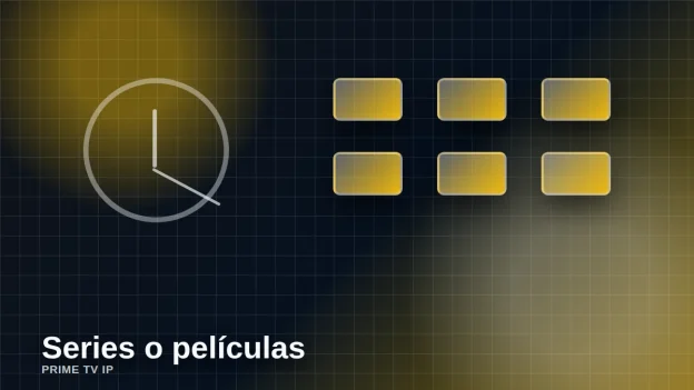 Reloj junto a episodios y película para decidir qué ver según el tiempo disponible